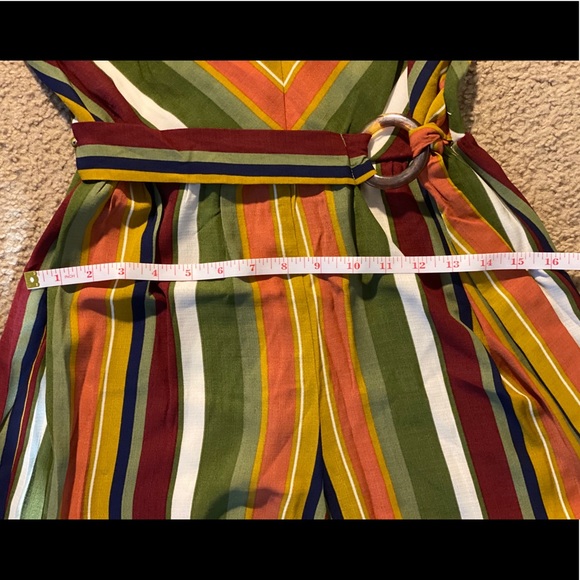 Striped NWOT Crystal Doll wide-leg jumpsuit - Picture 11 of 16